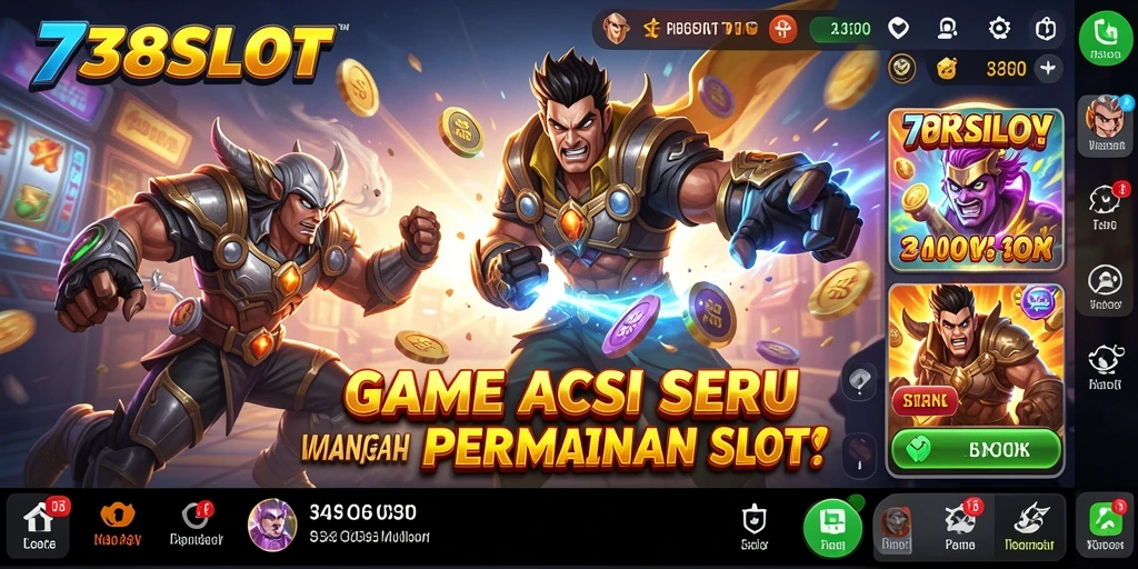 Tampilan screenshot yang menunjukkan aksi seru dalam 738SLOT.
