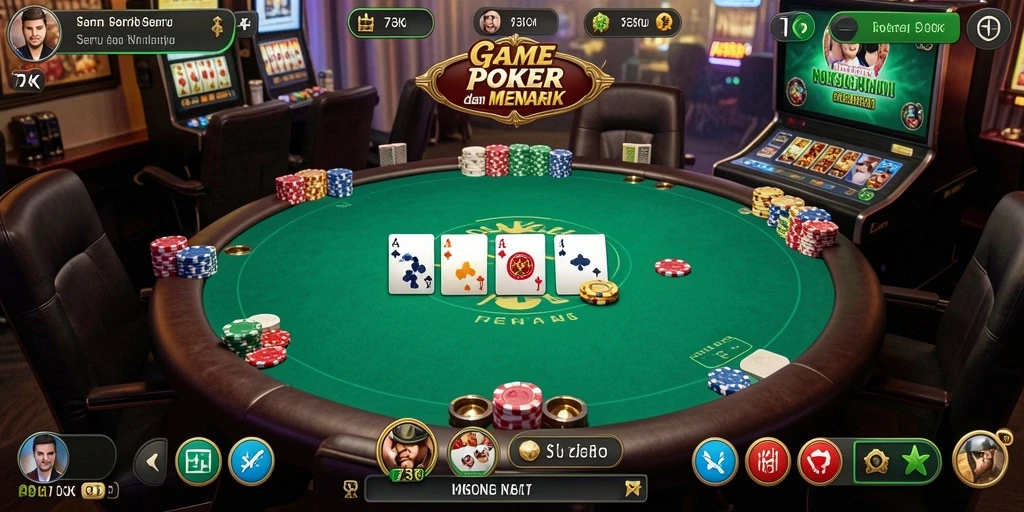 Tampilan gameplay Poker yang seru dan menarik di 73K.