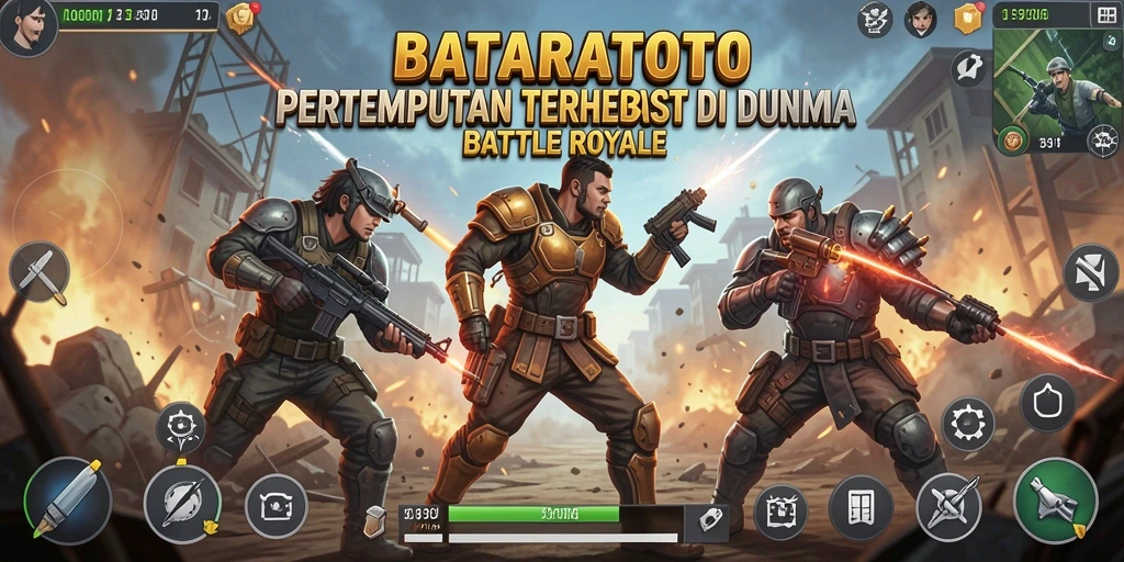 Tampilan gameplay seru dalam pertempuran Battle Royale.