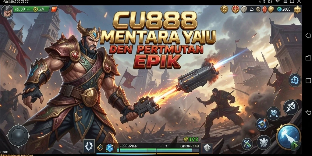 Tangkapan layar dari CU888 menampilkan pertempuran menara strategi yang intens.