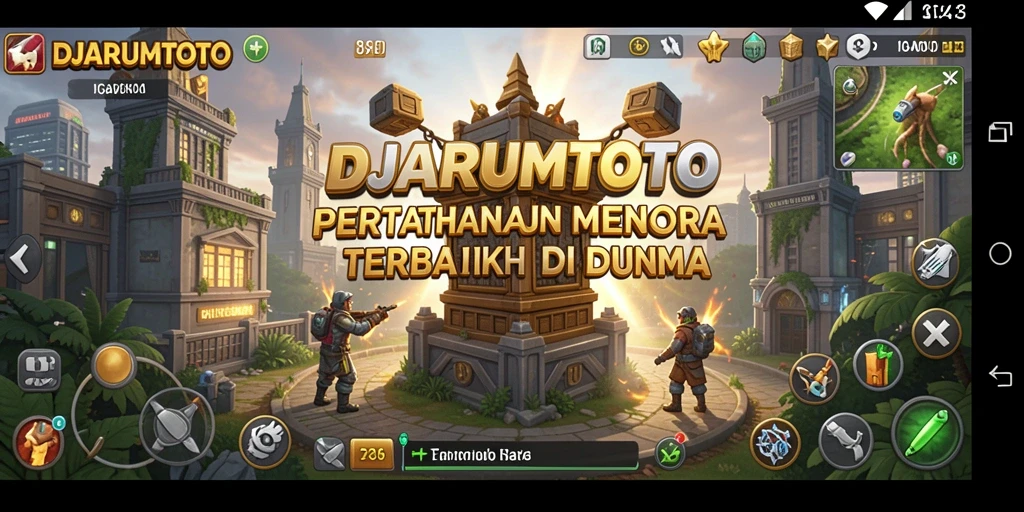 Screenshot utama DJARUMTOTO menampilkan aksi seru tapi santai dalam Tower Defense.