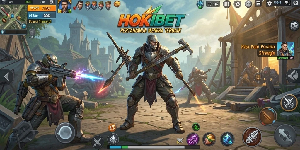 Tampilan atraktif gameplay Tower Defense HOKIBET yang menantang.