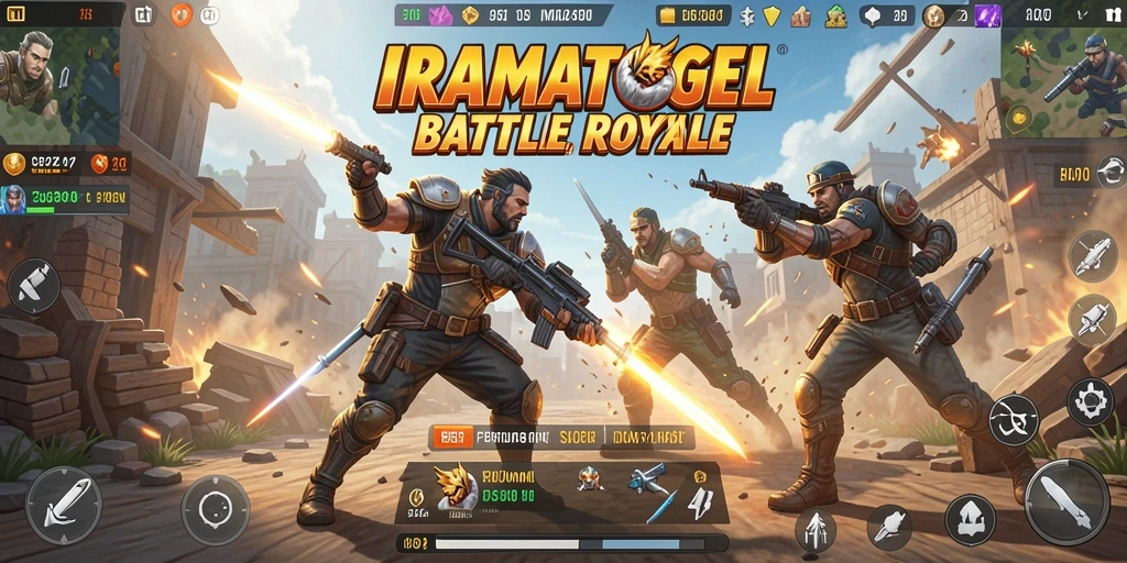 Tangkapan layar gameplay Battle Royale IRAMATOGEL yang mendebarkan.
