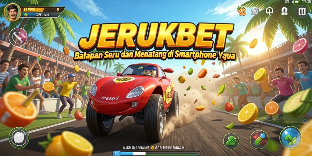 Screenshot JERUKBET menampilkan aksi balapan seru dan grafis menawan.