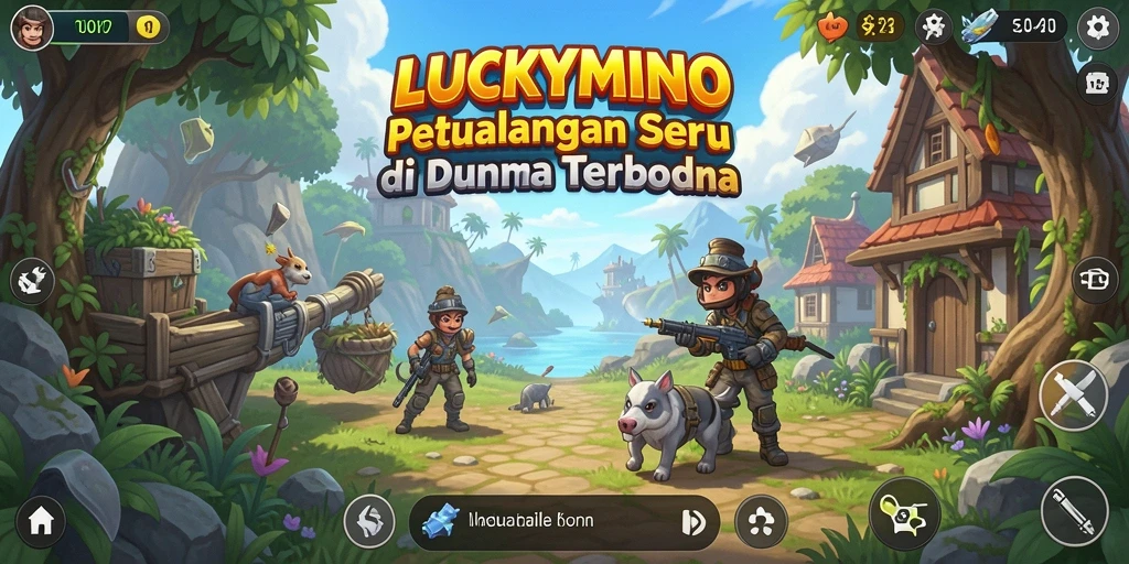 Gameplay seru dalam dunia terbuka LUCKYMINO.