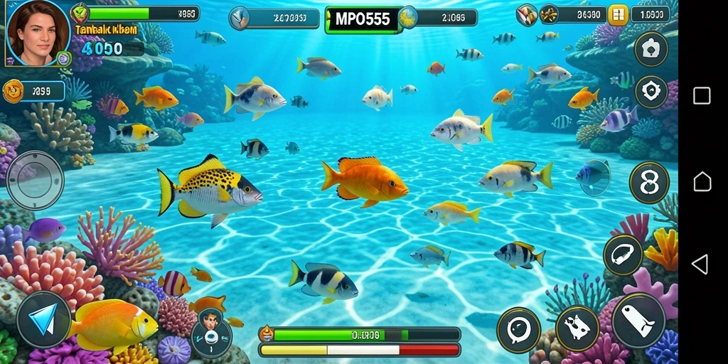 Tampilan gameplay MPO555 yang seru saat menembak ikan.