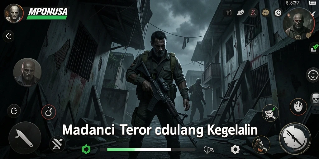 Screenshot gameplay MPONUSA yang menampilkan suasana Horror yang mencekam.