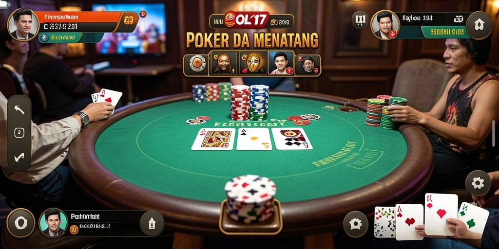 Screenshot gameplay OLX17 menampilkan aksi seru permainan Poker.