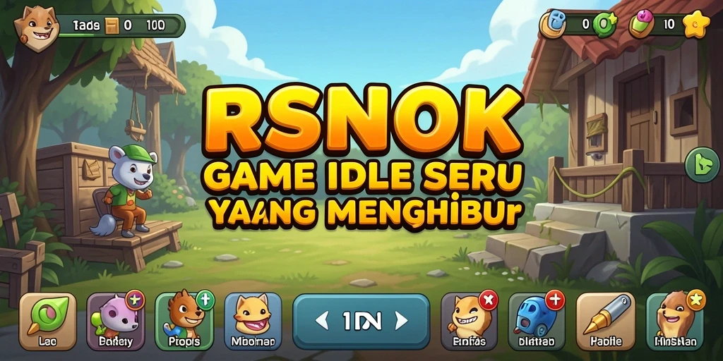 Screenshot gameplay RSNOK menunjukkan karakter lucu dan misi menarik.