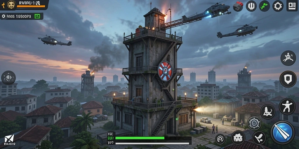 Tampilan gameplay menegangkan dari RVIP3 dalam pertempuran Tower Defense.
