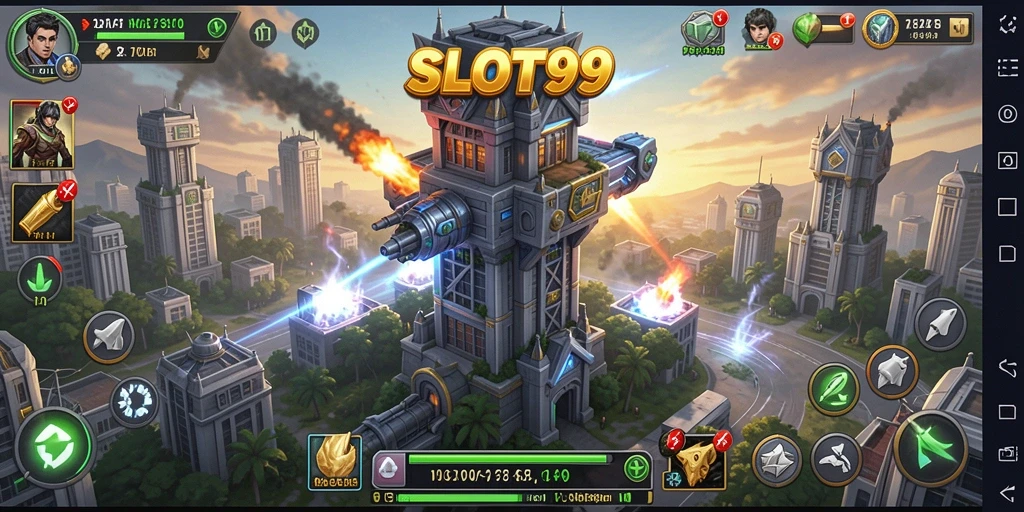 Tampilan aksi menarik dalam gameplay Tower Defense yang seru.