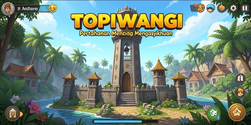 Gameplay seru dan menegangkan di TOPIWANGI Tower Defense.