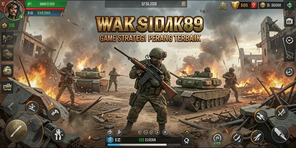 Screenshot gameplay WAK89 dengan aksi pertempuran epik.