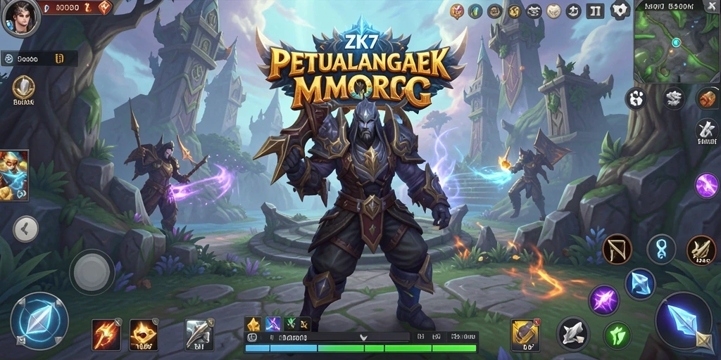 Tampilan gameplay epik di dunia ZK7 yang memukau.